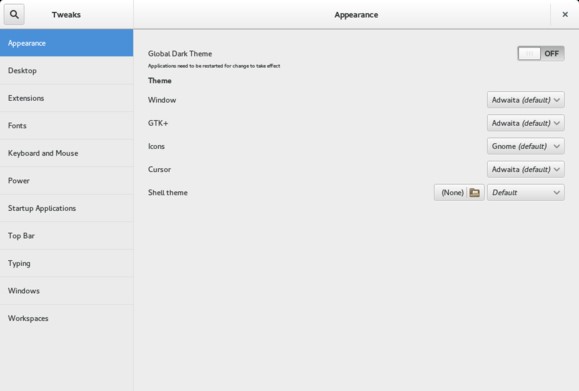 트윅툴을 통해 GNOME 사용자들은 시작 애플리케이션, 작업공간, 기타 기능들을 관리 조정할 수 있다
