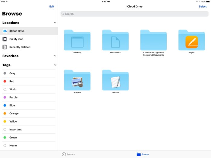 iOS 11 새로운 앱 파일은 아이패드 사용자에게 전통적인 파일 찾기 및 뷰어 기능을 제공한다.