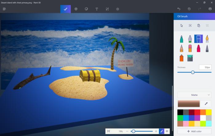 이미 윈도우 10에서 Paint 3D로 3D 장면을 만들 수 있다.
